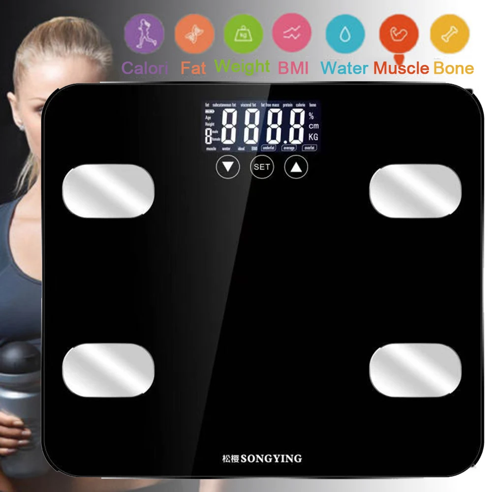 

Household scale, 0.2-150kg digital intelligent scale with LCD, bathroom scale, LCD food scale