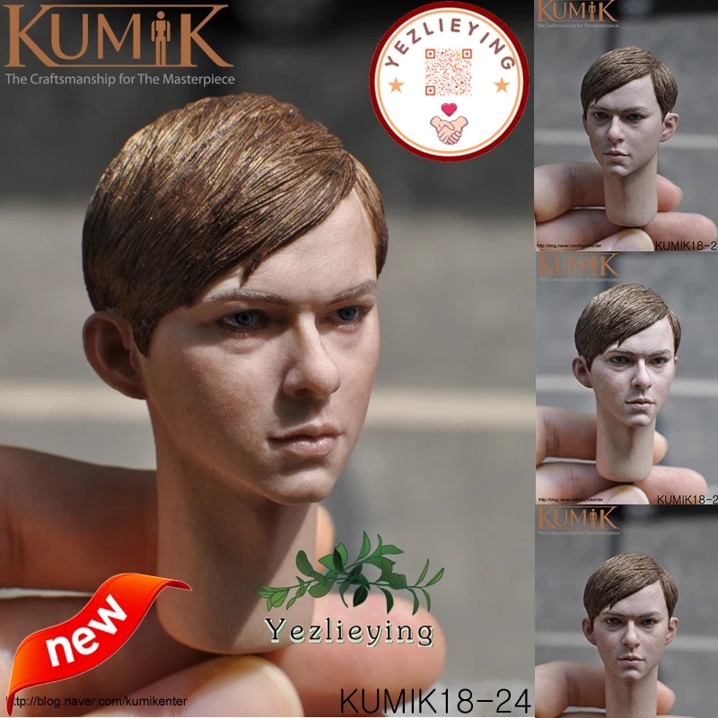Масштаб 1/6 фигурка Мужская голова лепка KUMIK 18 24 молодые парни резьба модель F 12