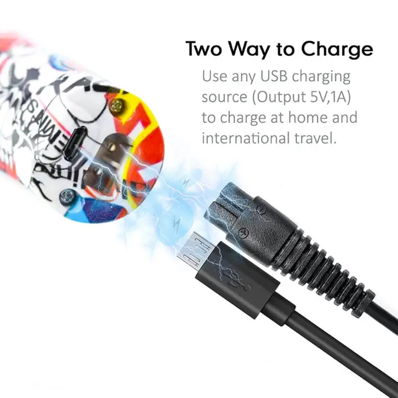 

USB Charging Men Electric Hair Clipper Retro Oil Head Lettering Haircut Machine Trimmer Tool