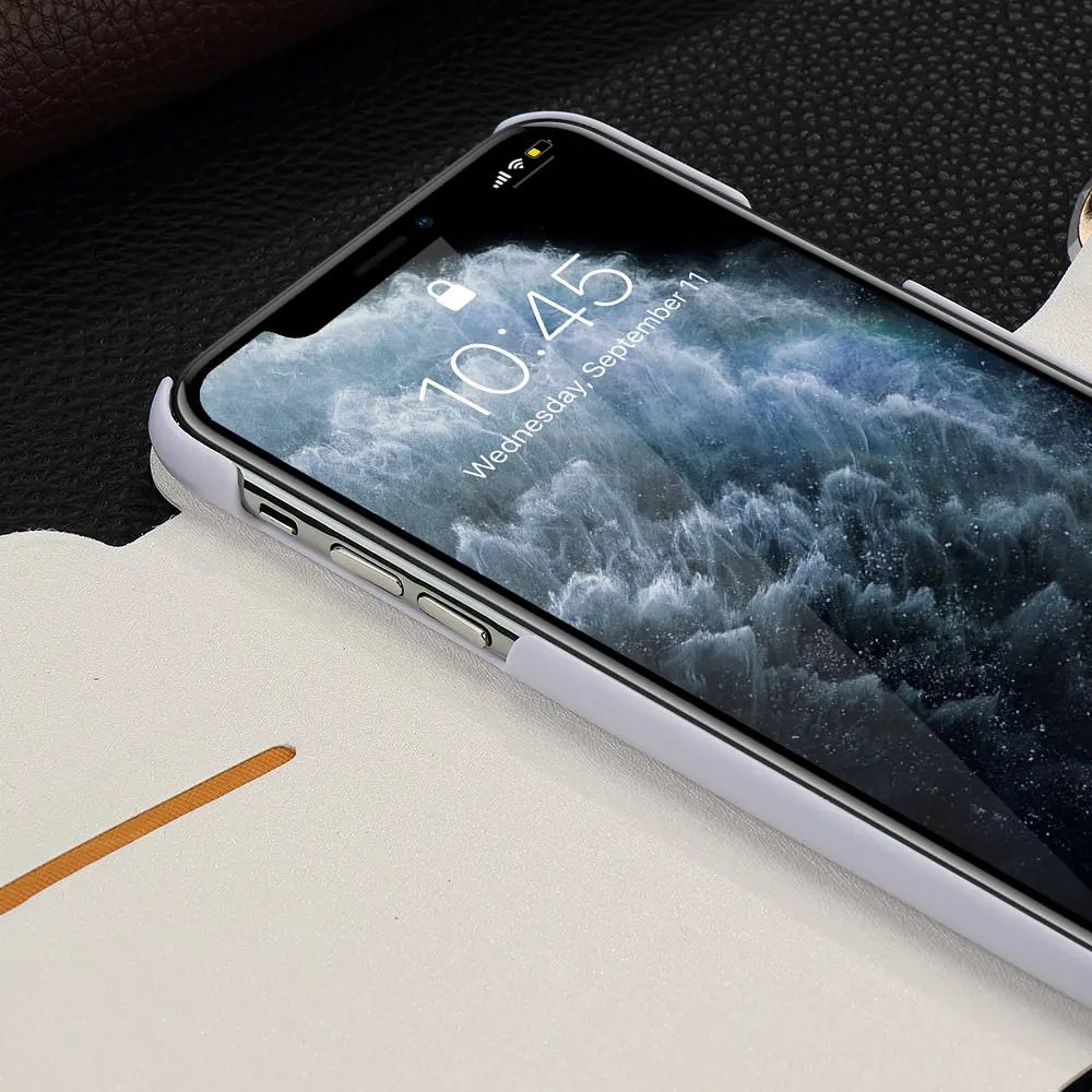 Роскошный блестящий кожаный чехол для IPhone 11 Pro Max X Xr Xs 7 8 6 S 5 5s SE2020 12 Mini Flip Wallet Card Holder