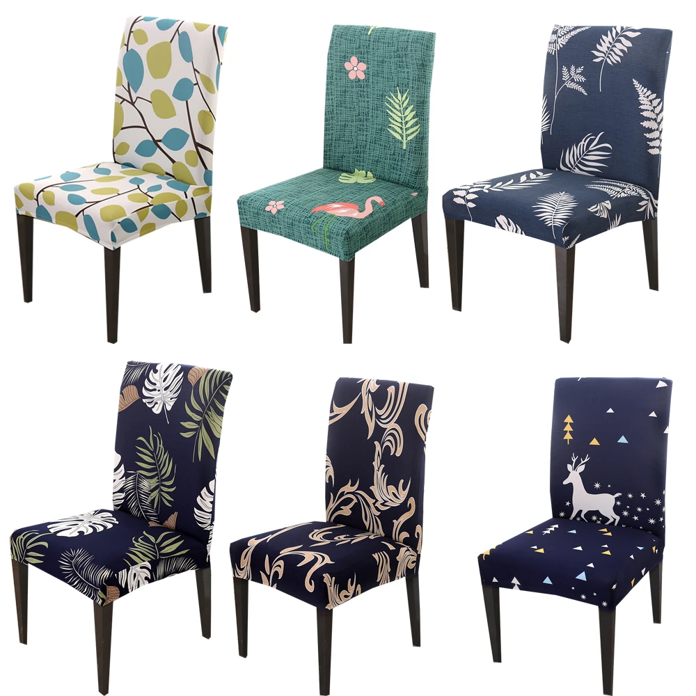 Эластичные растягивающиеся чехлы из спандекса с тропическим листом съемный