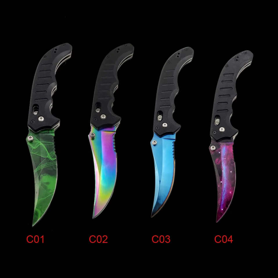 Дропшиппинг Тактический CSGO настоящий Складной флип-нож выцветает цвета лезвие Galaxy тактические выцветающие ножи для выживания набор