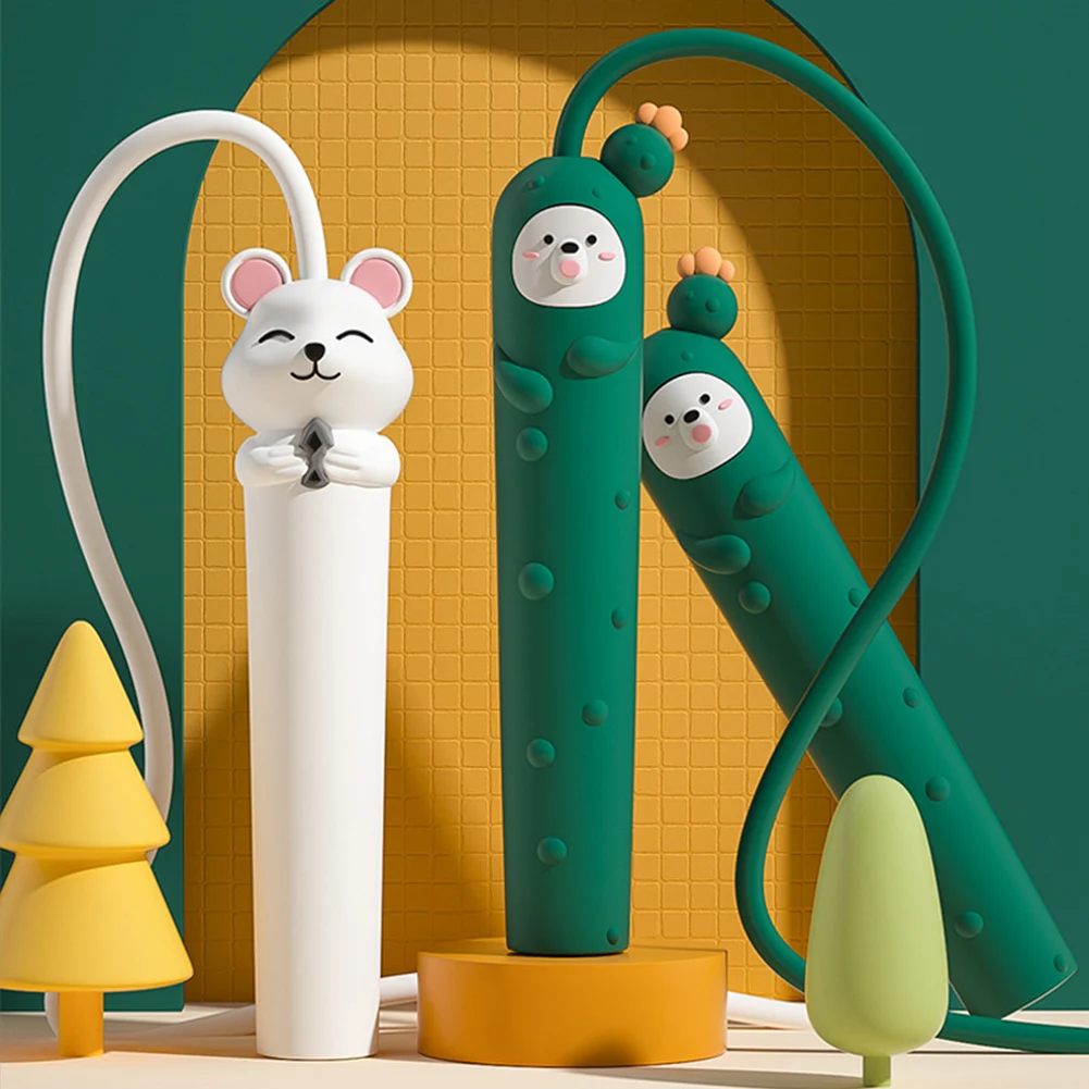 

Skipping Rope For Exercise Adjustable Length Cartoon Animals Portable Fitness Equipment Anti Slip Body Building Lose Weight Gym