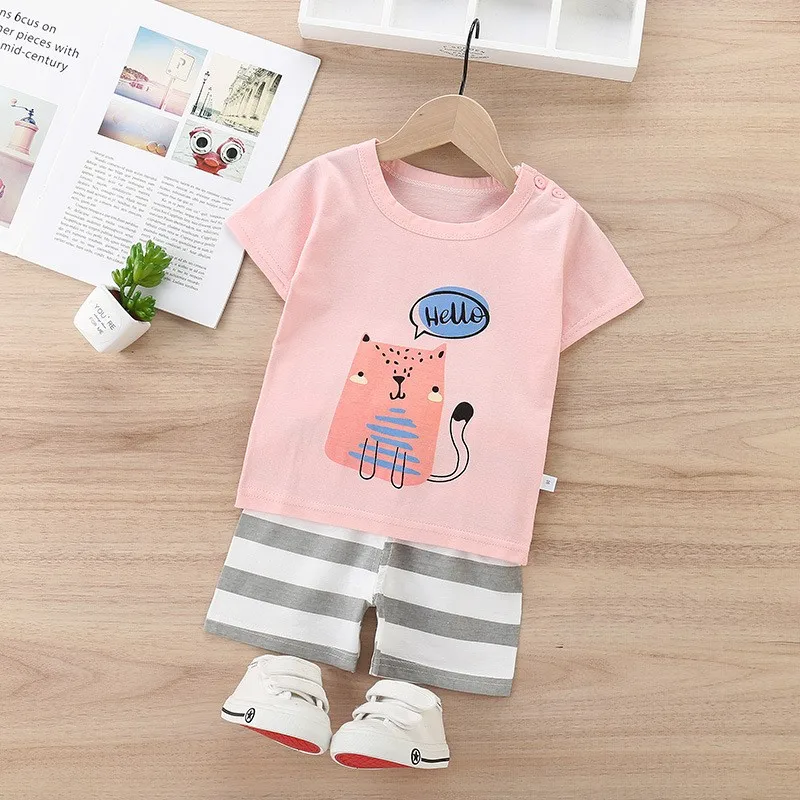 

Baby Girl Summer Clothes Infant Girls Clothing Set Children Top+shorts Suit Kid Cotton Outfits Two Piece Sets Toddler Costume