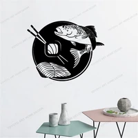 chopsticks japan food sushi rice fish decal wall sticker window removable vinyl dining room decor wallpoof cx854