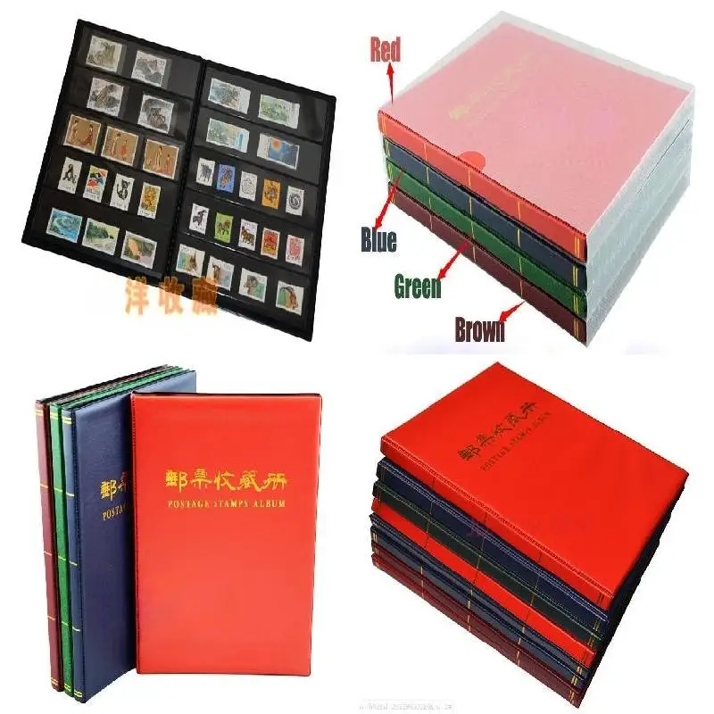 

Postage Stamps Album 20 pages 500 units handmade Stamp Collecting Book Collecting 12 inch HUG-Deals