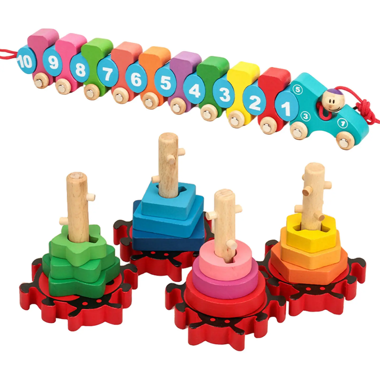 

Деревянные строительные блоки Монтессори, обучающая игрушка для рождественских подарков