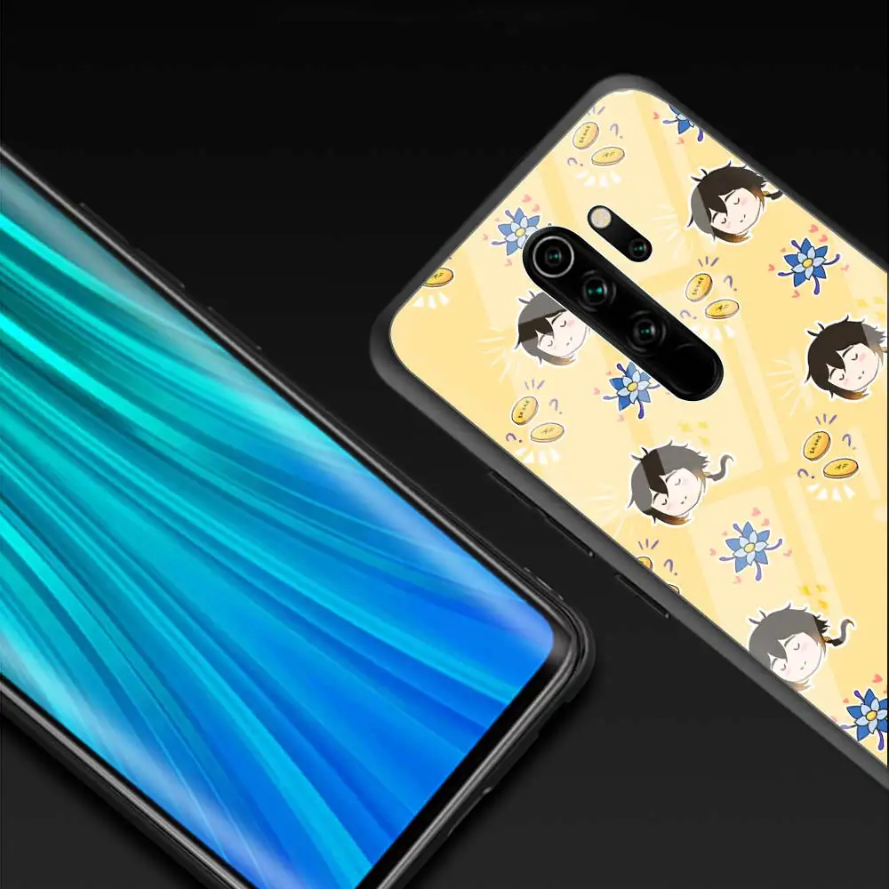 Чехол для телефона Xiaomi Redmi Note 9S 9 10 8 Pro 8T 7 8A 9A 9C K40 стеклянный чехол Poco X3 NFC Shell Genshin Impact