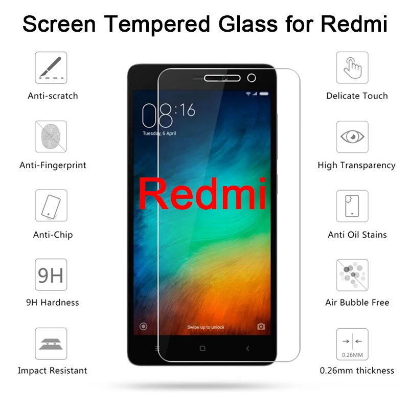 Защитное стекло 9H HD для Redmi 7 6 Pro 5 Plus твердое закаленное Xiaomi 6A 5A 4A 4X 2 шт. | Мобильные