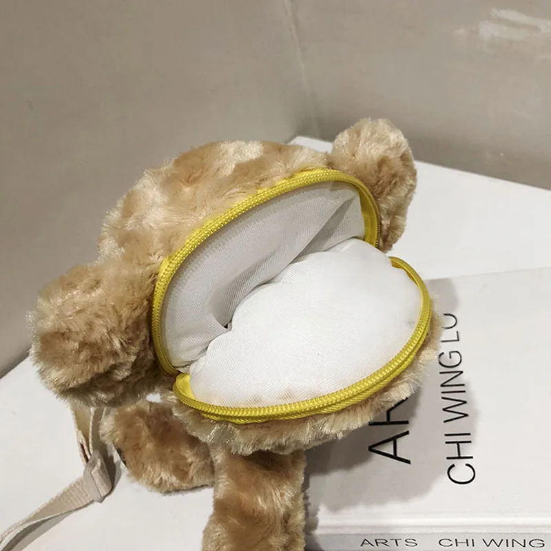 Плюшевые мини-сумки через плечо с плюшевым мишкой для женщин 2019 зимняя сумка