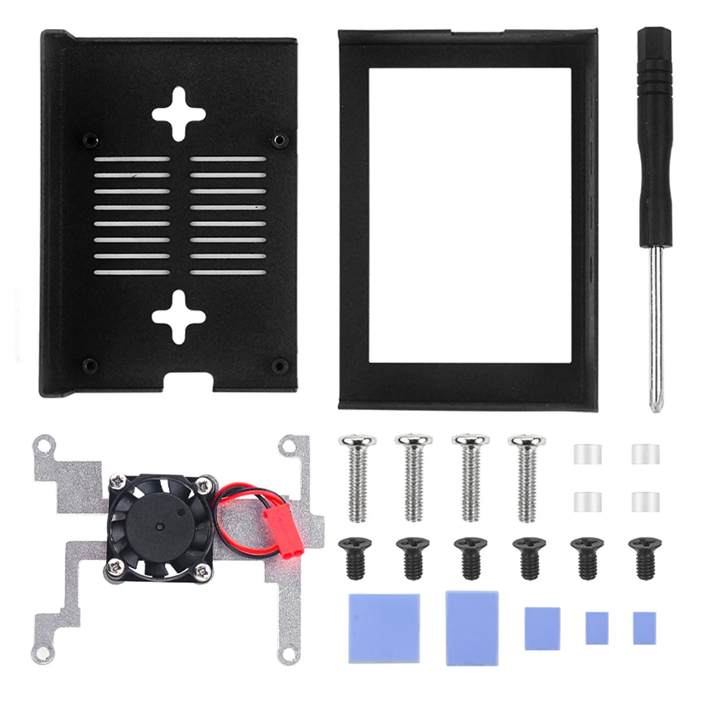 

Metal Protective Case with Cooling Fan 320 x 480 Monitor LCD 3.5 Inch Touch Screen Display Protective Shell for Raspberry Pi 4