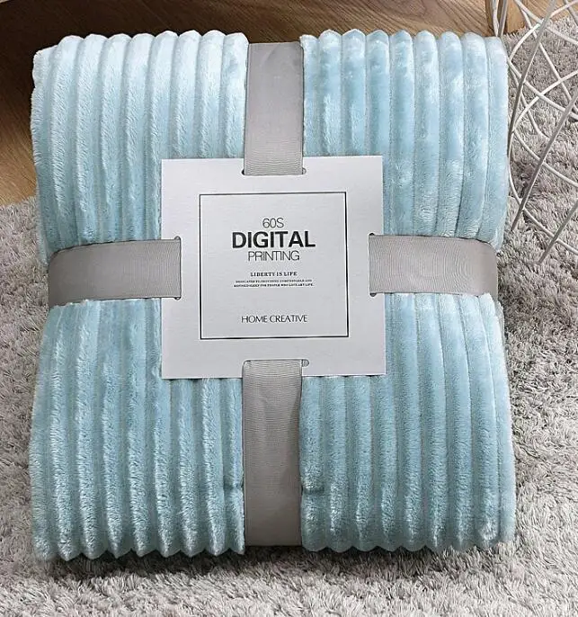 blue 10 однотонных цветов бархатное одеяло Элегантные зимние постельные принадлежности мягкие покрывала синий серый диван-шезлонг одеяла - Цвет: blue