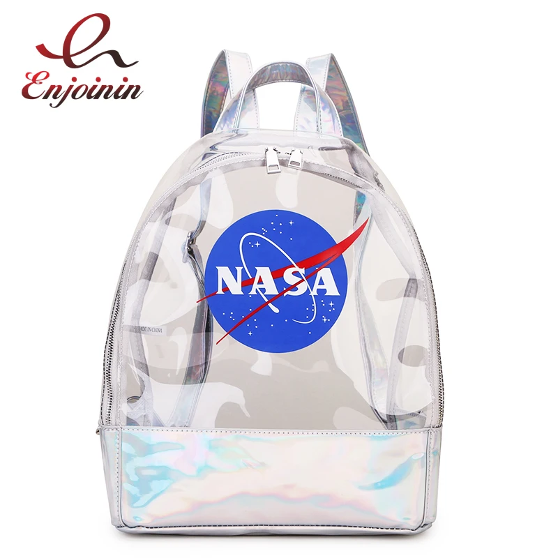 Модный прозрачный лазерный рюкзак из ПВХ с надписью дорожная сумка Наплечная