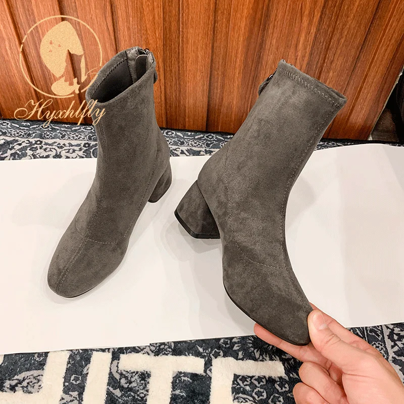 

Outdoor Winter Luxury Furry Boots Women Chelsea Comfort Heel Boots