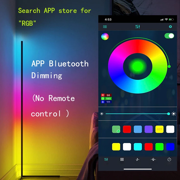 

Современная Минималистичная угловая напольная лампа RGB, светодиодный светильник с дистанционным управлением для гостиной, спальни, крутая лампа, домашний декор