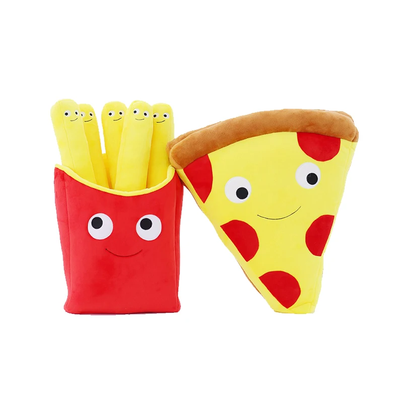 

Creative 3D 50CM Cute Cartoon Expression Pizza French Fries Cushions Stuffed Plush Toys Home Decoration