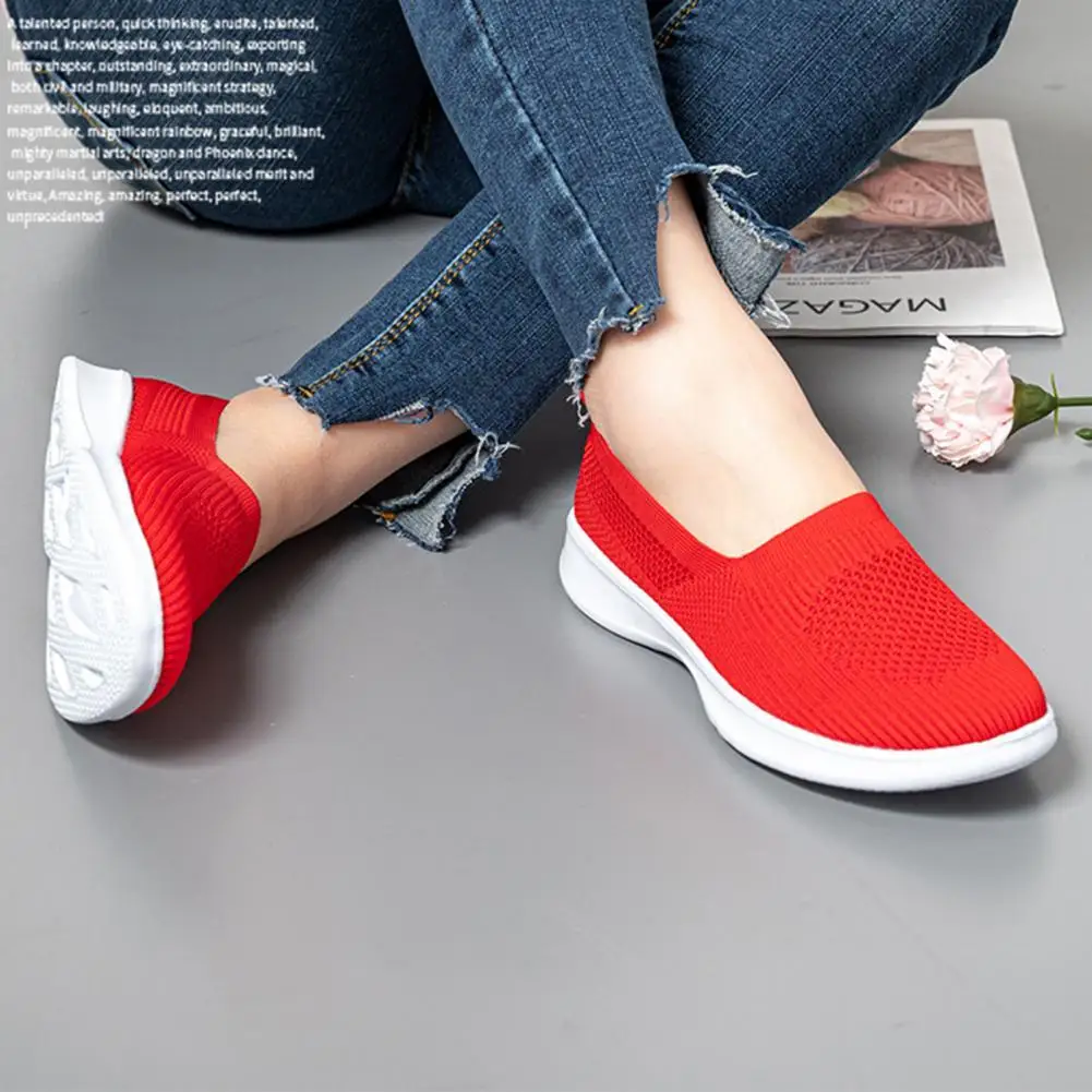 

Кроссовки-носки сетчатые без шнуровки, легкие вязаные, однотонные, мягкая подошва, спортивная обувь