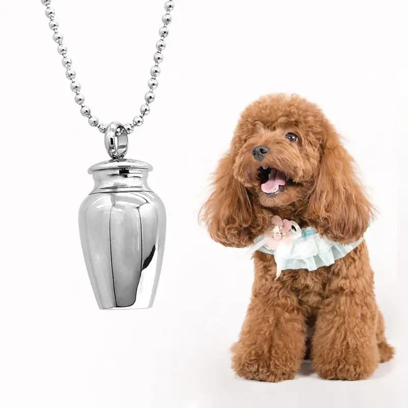 Pet Ashes Cylinder Memorial Urn Necklace Stainless Steel Cremation Jewelry For Cat Dog | Дом и сад
