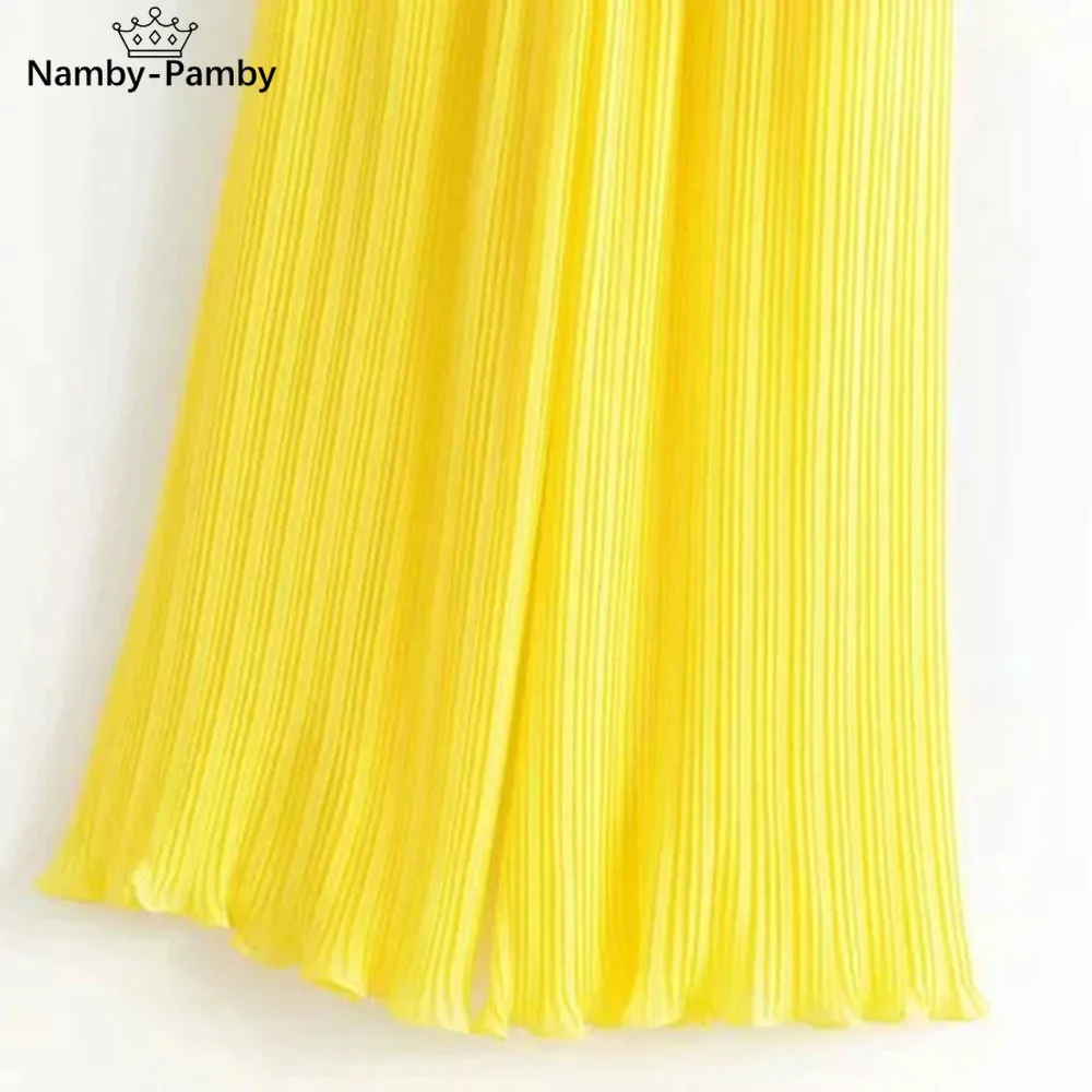 

Jumpsuit 2021 Summer Women yellow slim Chiffon Sexy Square Collar Sleeveless Elegant Female Long Casual Rompers ladies Rompers