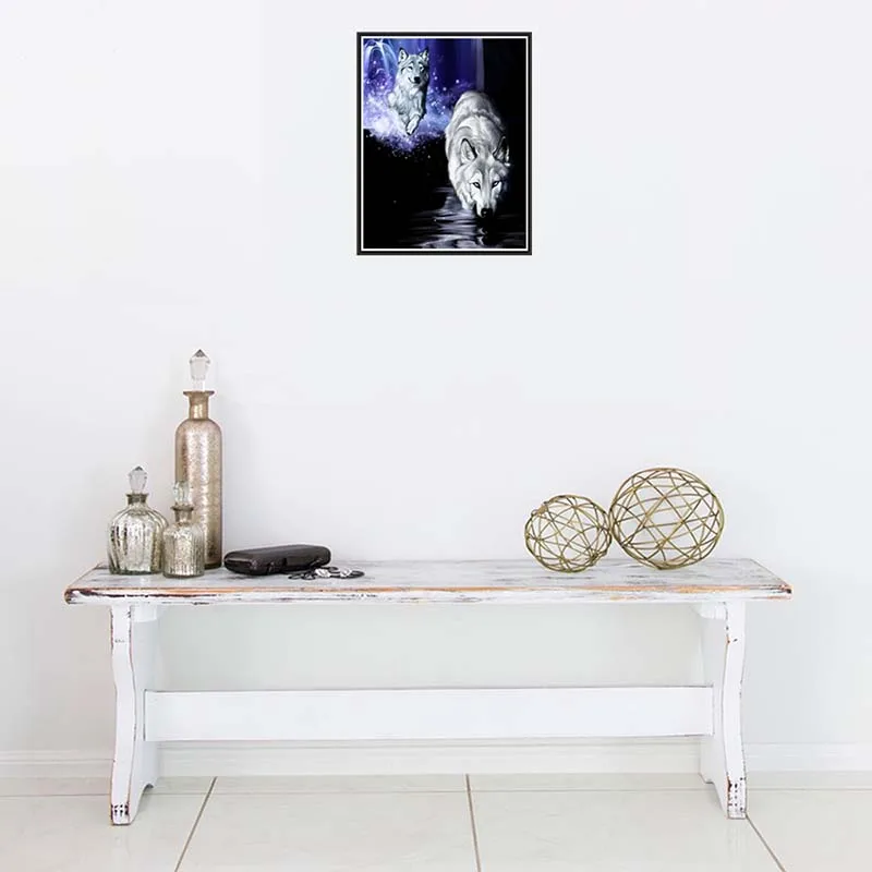 5D Diy алмазная живопись Белый Волк Вышивка крестом мозаика Алмазная вышивка со