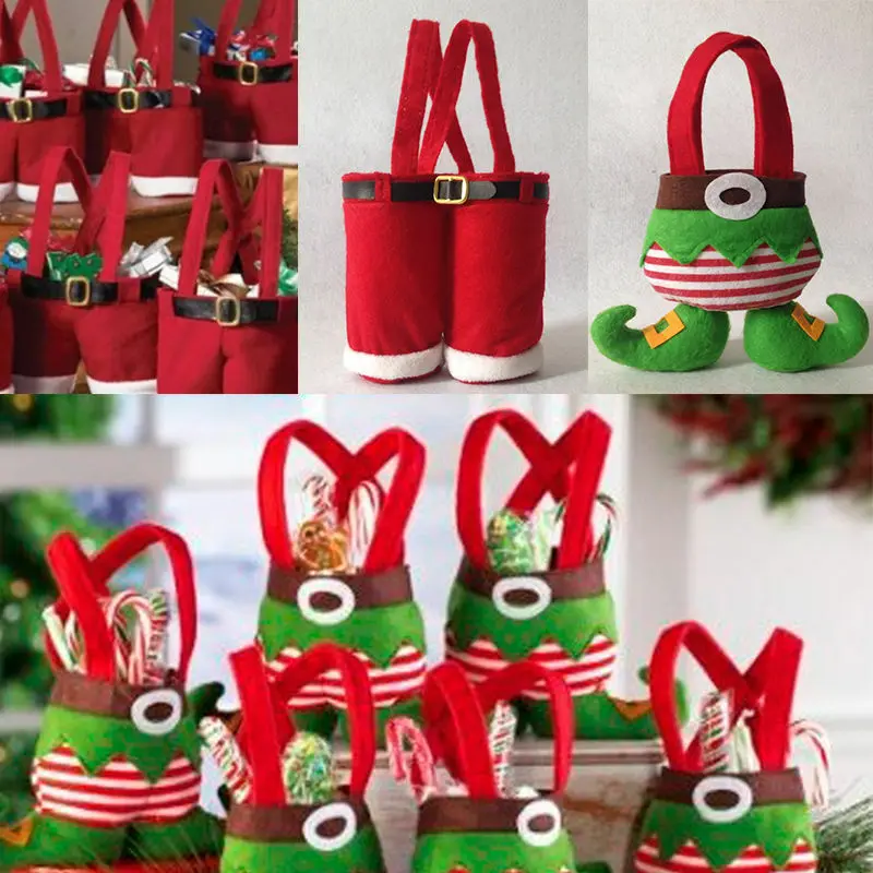 Рождественские конфеты сумки Navidad счастливые рождественские подарочные сумки Санта-Клаус Рождественская елка упаковочные сумки счастливый год