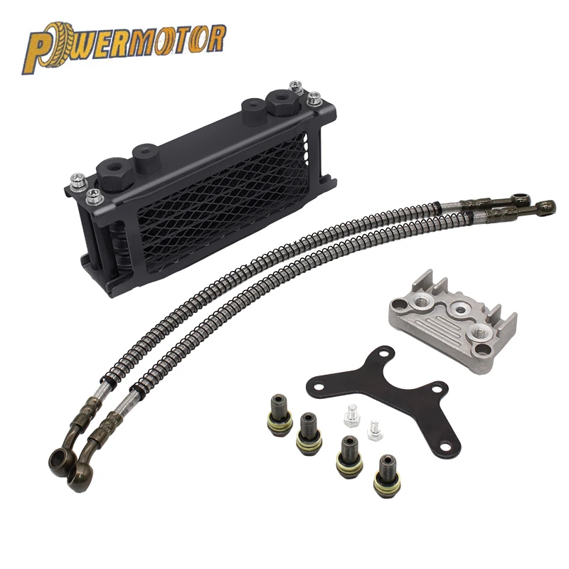 

Motocross Black Oil Cooling Cooler Radiator Oil Cooler Set for 125CC 140CC Dirt Bike Monkey Bike DAX Pocket Bike ATV Motor