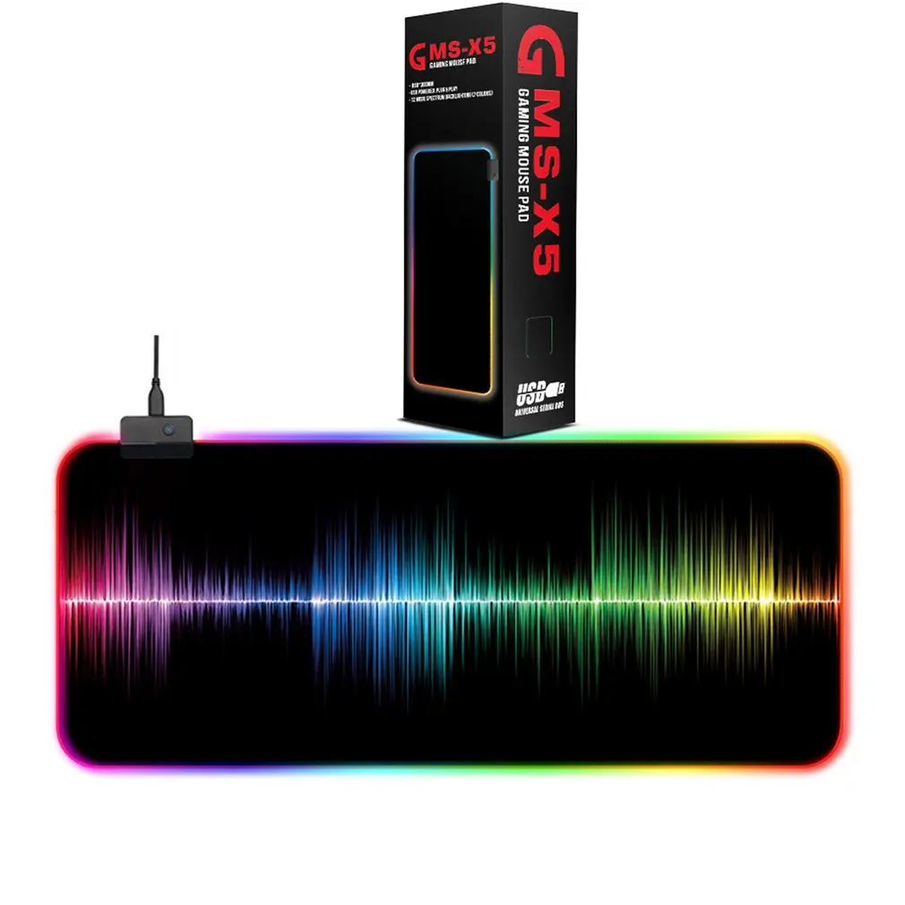 

GMS-X5 800x300x4mm Gaming Version Colorful Symphony Glowing Mouse Pad Gaming Mouse Pad Soft Non-Slip Rubber Base Mouse Mat