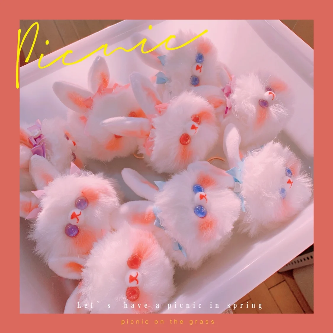 

Кукла-кролик ручной работы, плюшевая, с бантом, несколько цветов