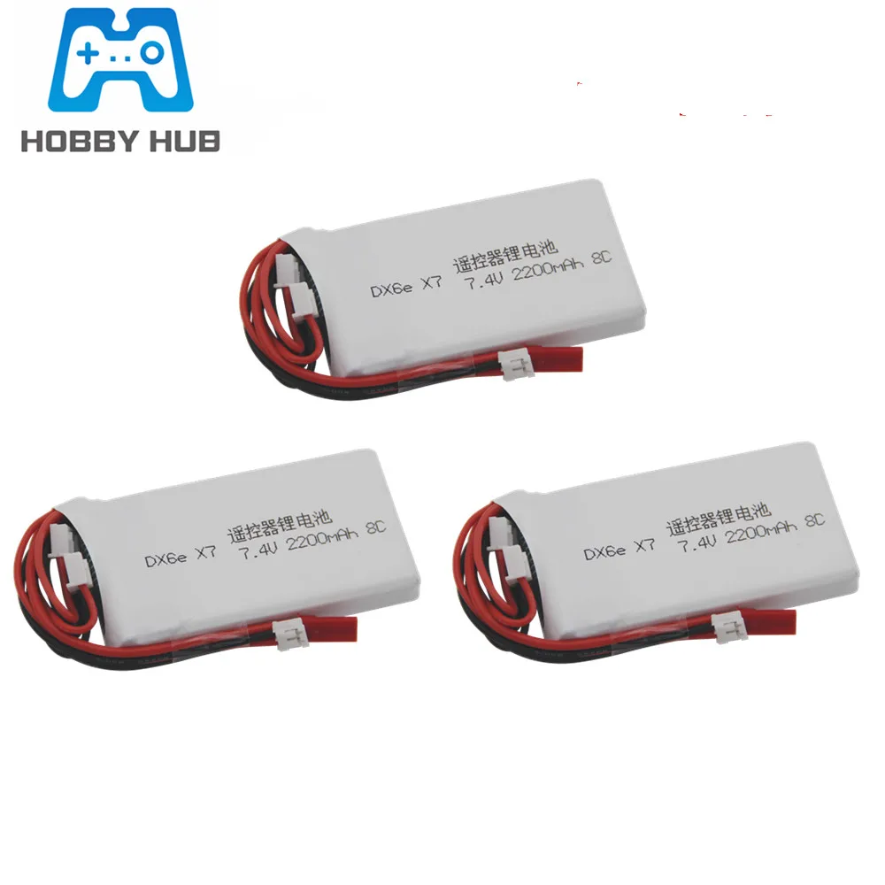 2s 7,4 V 2200mAh 8C Lipo батарея для Radiolink RC3S RC4GS RC6GS DX6e DX6 для Taranis Q X7 передатчик запасные части от 1 шт. до 10 шт.
