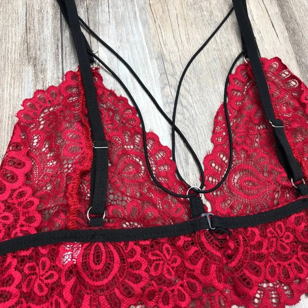

Women's Sexy Lingerie Sexy Bra Set Quality Polyester Lace Lingerie Set Babydoll Comfortable and Breathable Underwear Set