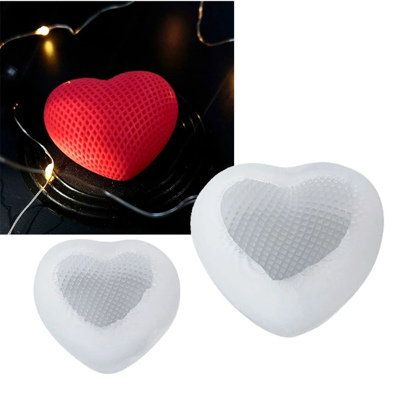 

3D Grids Love Heart Epoxy Resin Mold Home Ornaments Silicone Mould DIY Crafts Jewelry Decoration Casting Tools