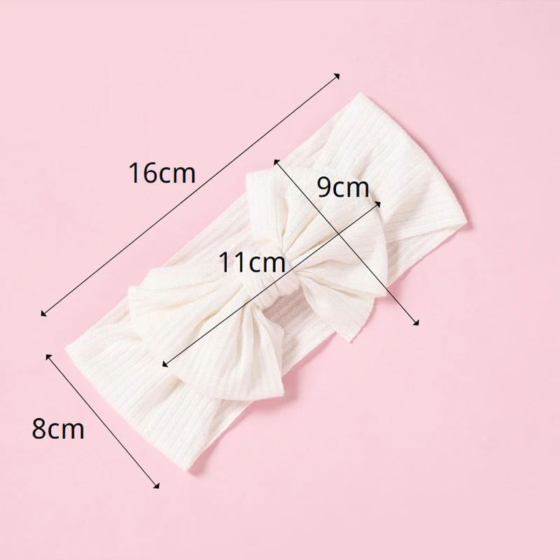 

Stretch Knitted Fabric Wide Bow Nylon Headband for Baby Girl Hair Band Solid Color Elastic Headband Children Hairband Kid Turban