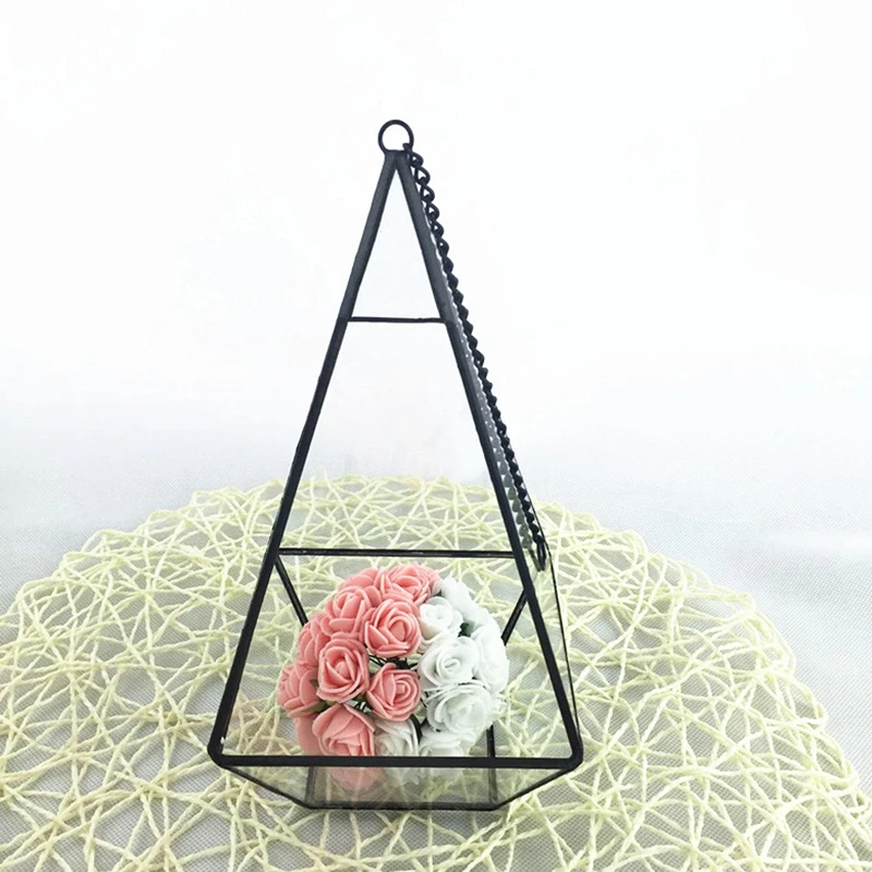 Под разными углами Цветочный Горшок Кашпо Металл Стекло настольные горшки