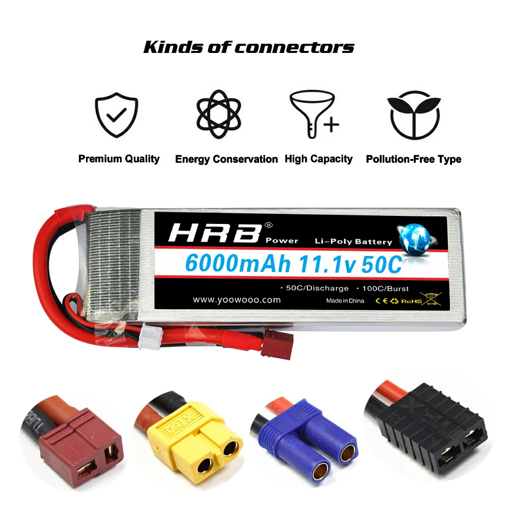 аккумулятор hrb lipo 2s 3s 4s 6s 6000 мач 3300 мач 4000 м