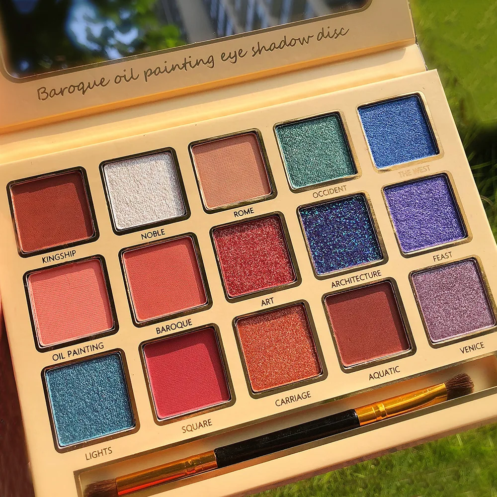 15 цветов Палетка теней для век водостойкая матовая перламутровая палитра пудра
