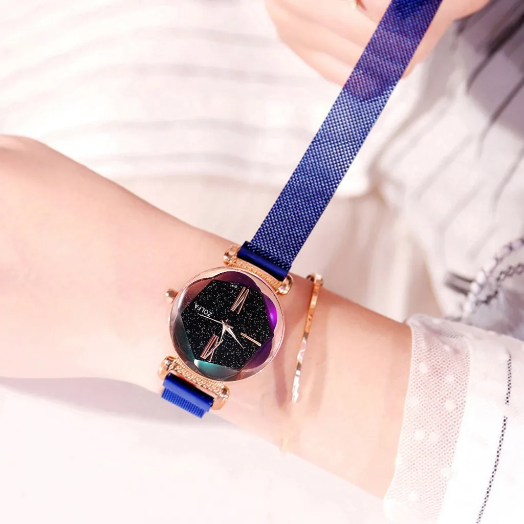 Luxury Women Diamond Watches Stainless Steel Quartz Watch Casual Bracele Wristwatches Magnetic Buckle Mesh Band Female 2019 | Наручные