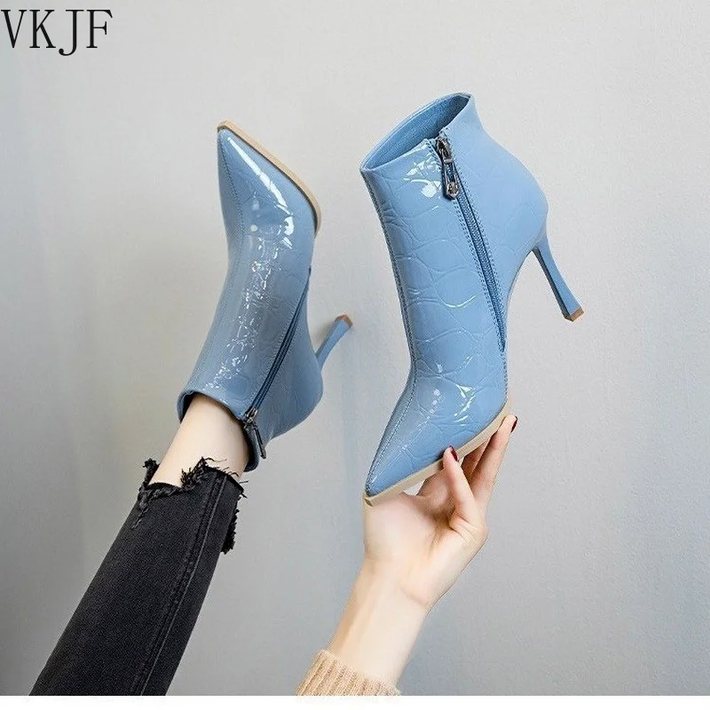 

Pointed Stiletto Boots Women's Autumn and Winter 2021 New Fashion Boots Net Red Martin Boots Botas De Invierno Para Mujer
