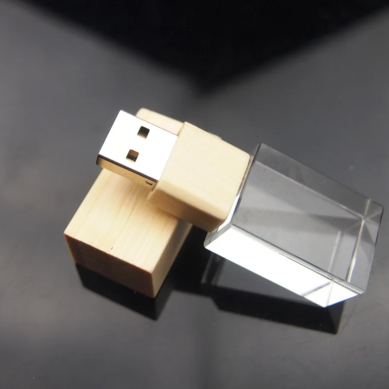 Красивый usb флеш-накопитель из бамбука и кристалла 32 ГБ высокоскоростной