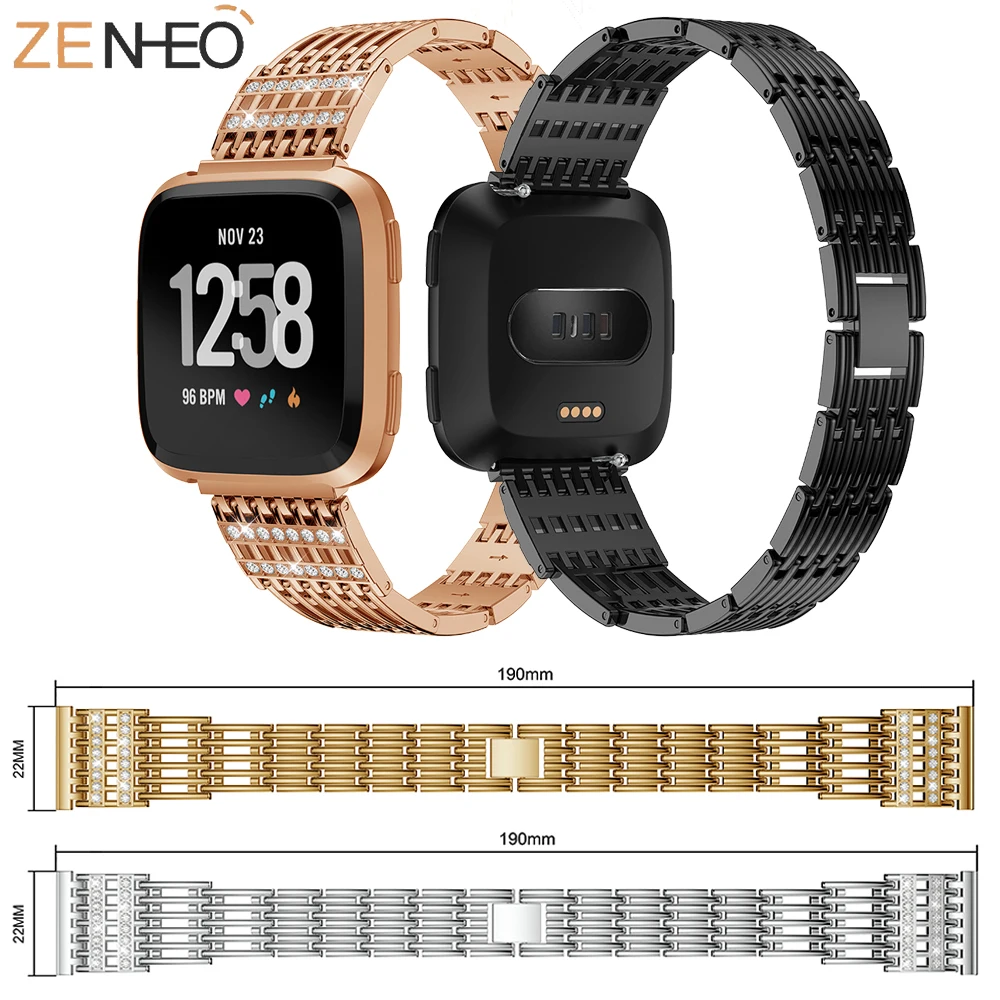 

Elegant women Watch strap with Luxury rhinestone alloy straps for Fitbit Versa Smart strap replacement strap accessories