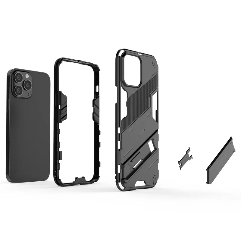 Phone Case For iPhone 13 Pro Max Case For iPhone 13 12 11 Pro Max Cover Hard PC Bracket Shockproof Case For iPhone 13 Bumper 