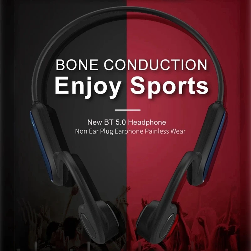 A9 Bone Conduction Headphones Painless Wireless Bluetooth 5.0 Earphone Outdoor Sports Headset Ip56 Waterproof Hands-Free