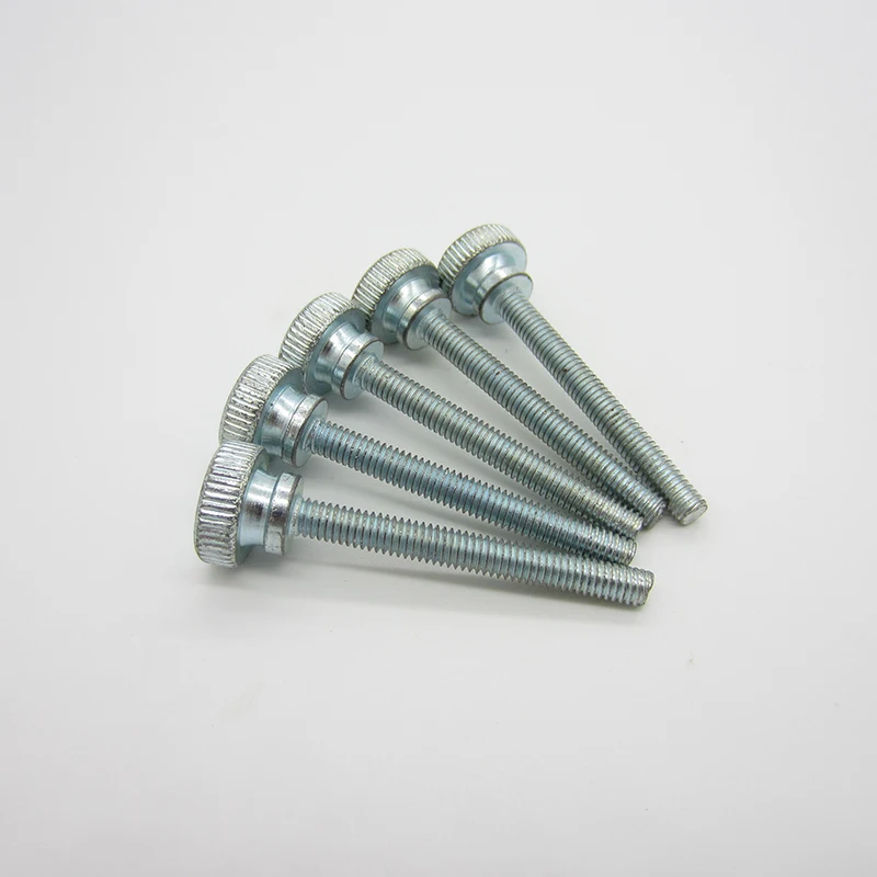 

50/20/10pcs M3 M4 M5 M6 Carbon Steel Knurled Thumb Screws with collar round head with knurling manual adjustment screws bolt