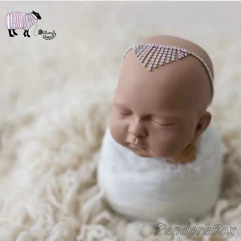 Повязка на голову принцессы с кристаллами для новорожденных реквизит фотосессии