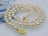 fine 5 6mm aaa grade white akoya pearls necklace 14k yellow gold 16 or 18
