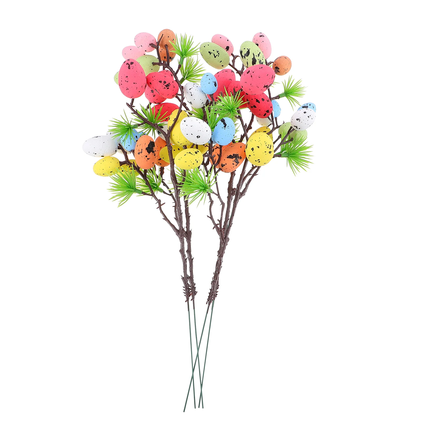 

4Pcs Fake Eggs Branch Ornaments Easter Tree Egg Branch Decors DIY Photo Props