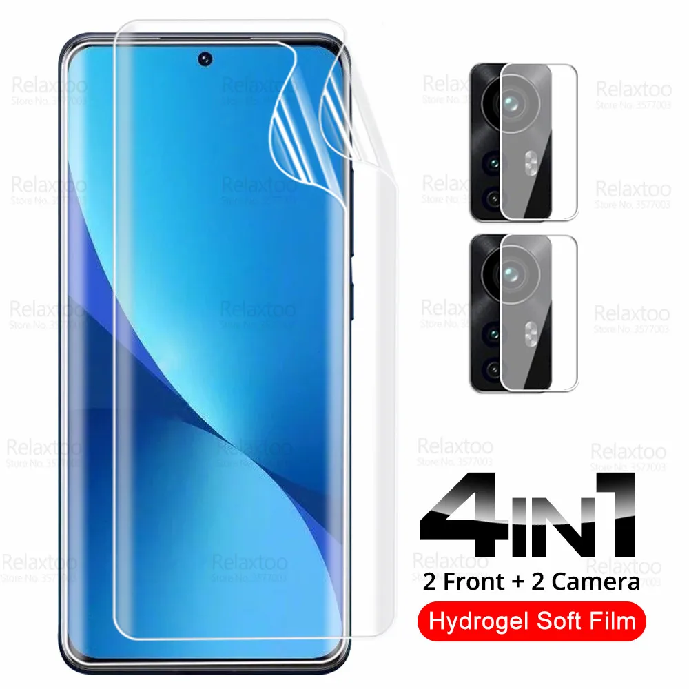 

Изогнутая Гидрогелевая пленка 4 в 1 для Xiaomi 12 Pro, защита для экрана Xiomi 12X, Mi12, X, Mi 12 Pro, дневная мягкая защитная пленка, стекло для камеры