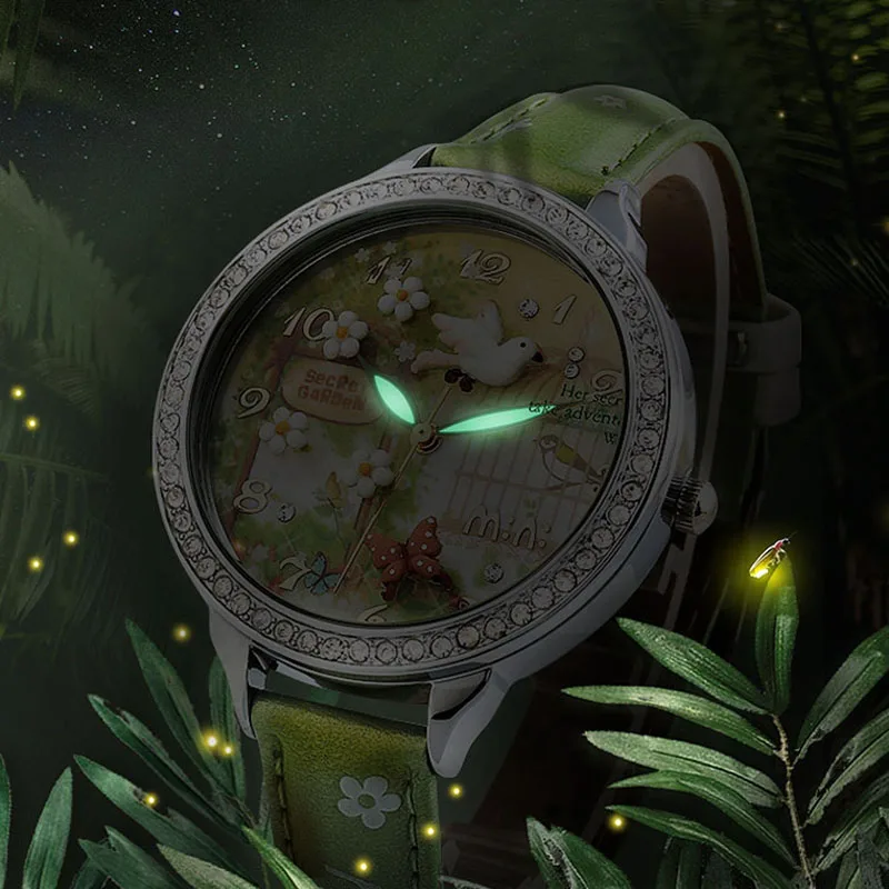 

Automatic Watch Female Fashion Soft Ceramic Watch Cute Girl Waterproof Student Children Cartoon Mori Girl Series Luminous Watch