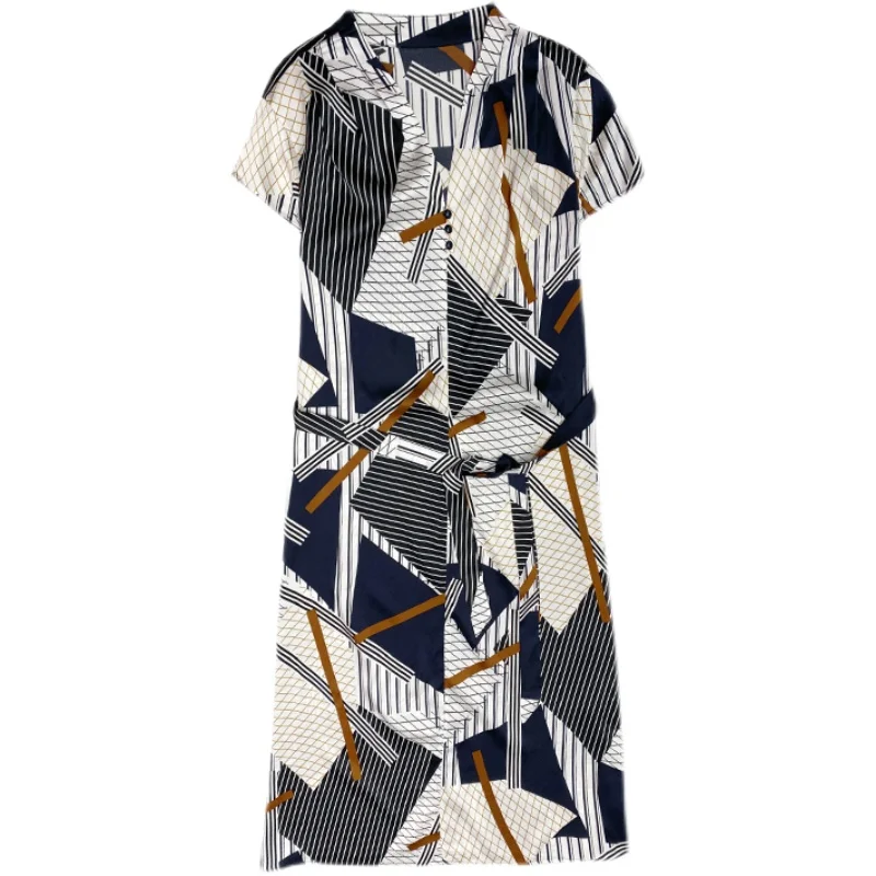 Корейское модное летнее платье Chikichi с коротким рукавом и V образным вырезом