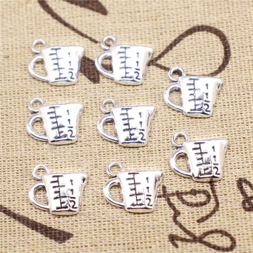 

Подвески для изготовления ювелирных изделий, 40 шт., 14x15 мм, подвески в виде старинного серебряного мерного стакана
