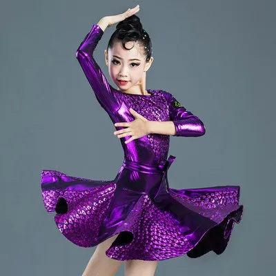 

2020 Latin Dance Dress Girls Fishbone Skirt Peacock Pattern Salsa Dress Girl Samba Children Skirt Salsa Tango Dancing Ballroom